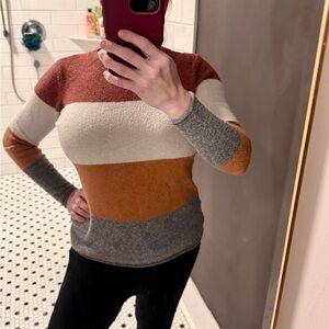 Colorblock Crew Neck Sweater XS